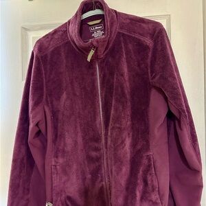 LL Bean XL Plum Velour Jacket